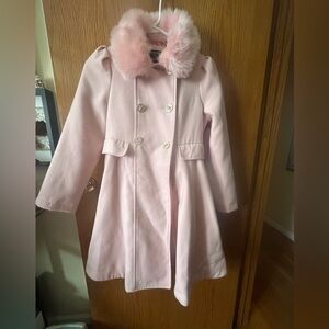 Rothschild Blush Coat with Faux Fur Trim